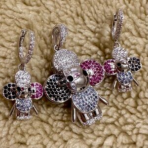 VIVIENNE INSPIRED STERLING SILVER 925 PENDANT AND EARRINGS SET